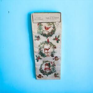 Christmas Winter Wonderland Table‎ Runner 16" x 80" Embroidered Snowflakes, NWT